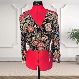 Carole Little Petite Floral Print Crop Top Size 4